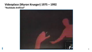 10
Videoplace (Myron Krueger) 1975 – 1992
“Realidade Artificial”
 