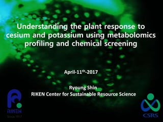 Understanding the plant response to
cesium and potassium using metabolomics
profiling and chemical screening
Ryoung Shin
RIKEN Center for Sustainable Resource Science
April-11th-2017
 