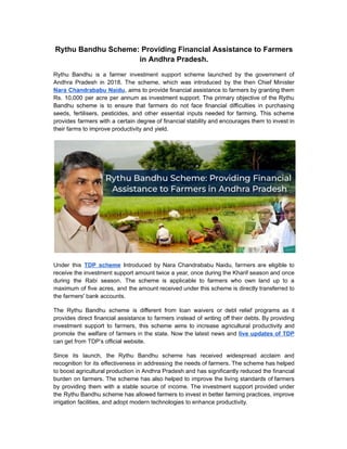Rythu Bandhu Scheme, Providing Financial Assistance to Farmers in Andhra Pradesh.pdf