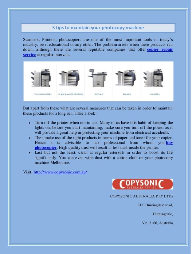 3 tips to maintain your photocopy machine