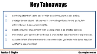Key Takeaways
34
 Shrinking attention spans call for high-quality visuals that tell a story.
 Strategy before tactics - ...