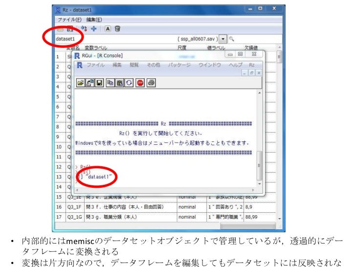 Rzパッケージ Spssのようなデータ管理インターフェイス