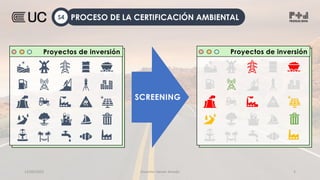 12/09/2022 Docente: Heiner Amado 3
SCREENING
Proyectos de inversión Proyectos de inversión
PROCESO DE LA CERTIFICACIÓN AMBIENTAL
S4
 