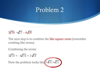 Simplifying basic radical expressions 2