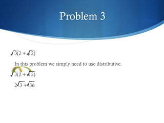 Simplifying basic radical expressions 2