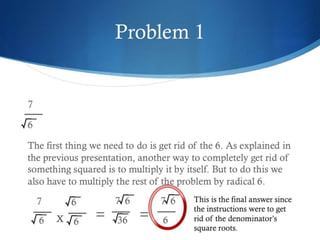 Simplifying basic radical expressions 2