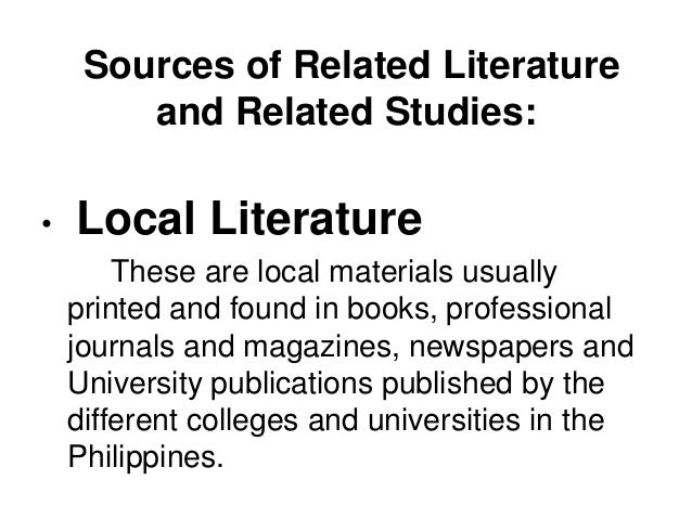 sample of local literature in thesis