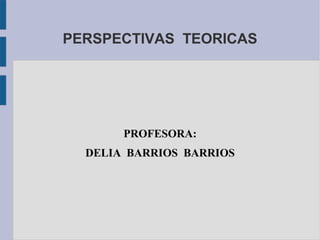 PERSPECTIVAS TEORICAS
PROFESORA:
DELIA BARRIOS BARRIOS
 