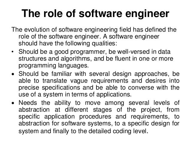 software engineering responsibilities of a software engineer