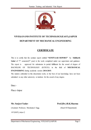 REPORT ON HMT | PDF