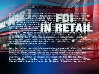 PPt Of FDI In Retail Sector Of India | PPTX