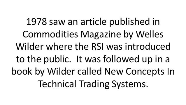 Welles wilder new concepts in technical trading systems pdf