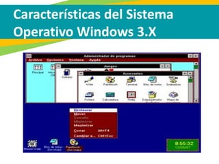 Características del Sistema
Operativo Windows 3.X
 