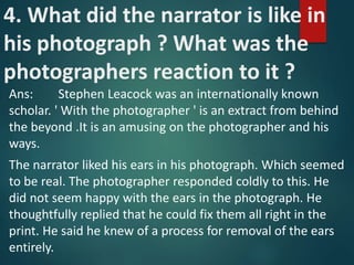 with the photographer stephen leacock essay