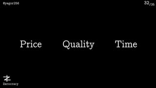 /35@yegor256
Zerocracy
32
Price Quality Time
 