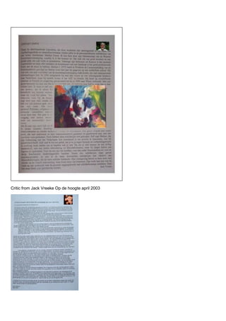 Critic from Jack Vreeke Op de hoogte april 2003
 
