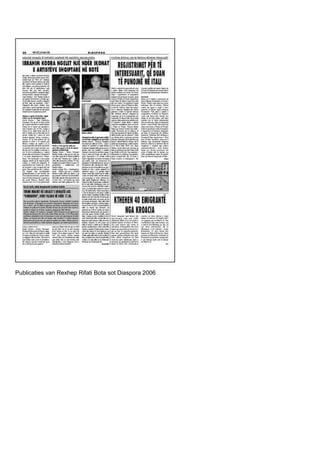 Publicaties van Rexhep Rifati Bota sot Diaspora 2006
 