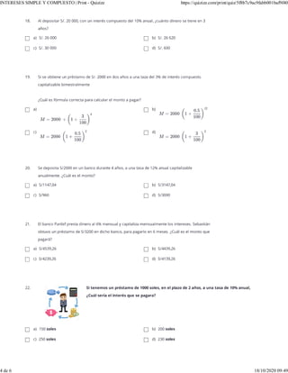 INTERESES SIMPLE Y COMPUESTO | Print - Quizizz https://quizizz.com/print/quiz/5f8b7c9ac9fabb001baf9f40
4 de 6 18/10/2020 09:49
 