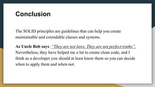S.O.L.I.D. principles of software development | PPTX