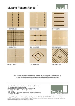 Murano ACoustic Wood Panel patterns