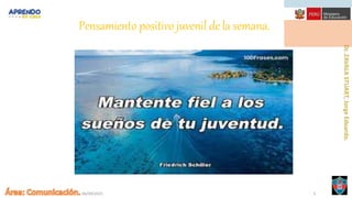 06/09/2021 3
Pensamiento positivo juvenil de la semana.
 