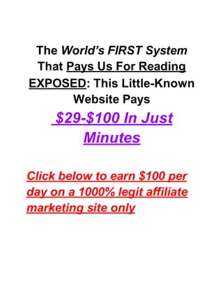 Website Pays  $29-$100 In Just Minutes 