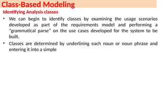 Simple Example For Class Based Modelling S.E. Unit 2 software engineering software engineering | PPTX