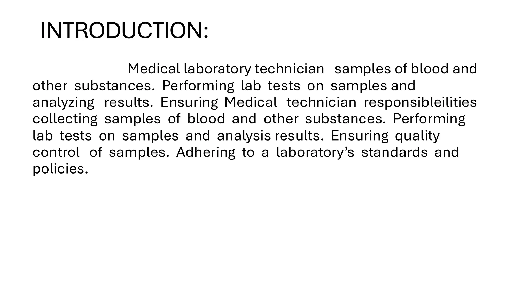 CLT - Role of medical Laboratory Technician - Safety Measurement | PDF