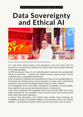 Algorithmics Sovereignty S. Vijay Kumar Durai Crisis Global Leadership | PDF
