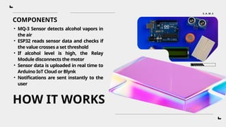 Relay Alcohol S.A.M.S means smart alcohol monitorings system | PPTX