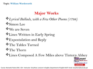 In-Depth Analysis of William Wordsworth and Romantic Poetry | PPTX