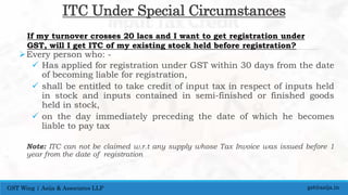 S 6-Input tax credit under GST