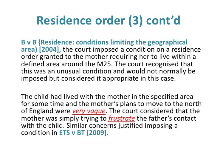 residence order essay
