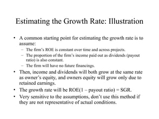 Constant Growth Formula Roe Comprehensive Guide to Security Valuation Using DCF for Stocks and ...