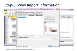 46Author: Ong-Art Sanpinit Electrical Charter Engineer วฟก. 1037
Step-6: View Report Information
 Then select Task Usage
 After that click on View
 Then it will open to Excel
 