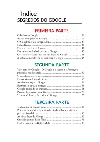 S E G R E D O S  DO G O O G L E