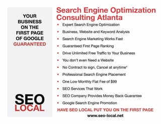 Search Engine Optimization
Consulting Atlanta
 