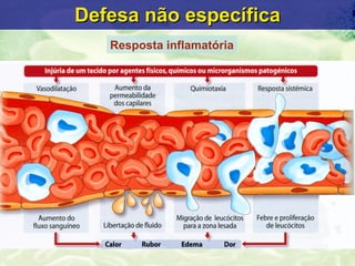 Defesa n ão específica Resposta inflamat ória 