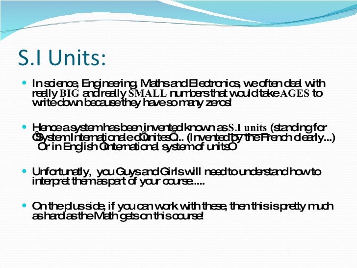 Practical Wiring In Si Units