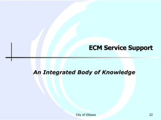 ECM Service Support An Integrated Body of Knowledge 