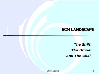 ECM LANDSCAPE The Shift The Driver And The Goal 