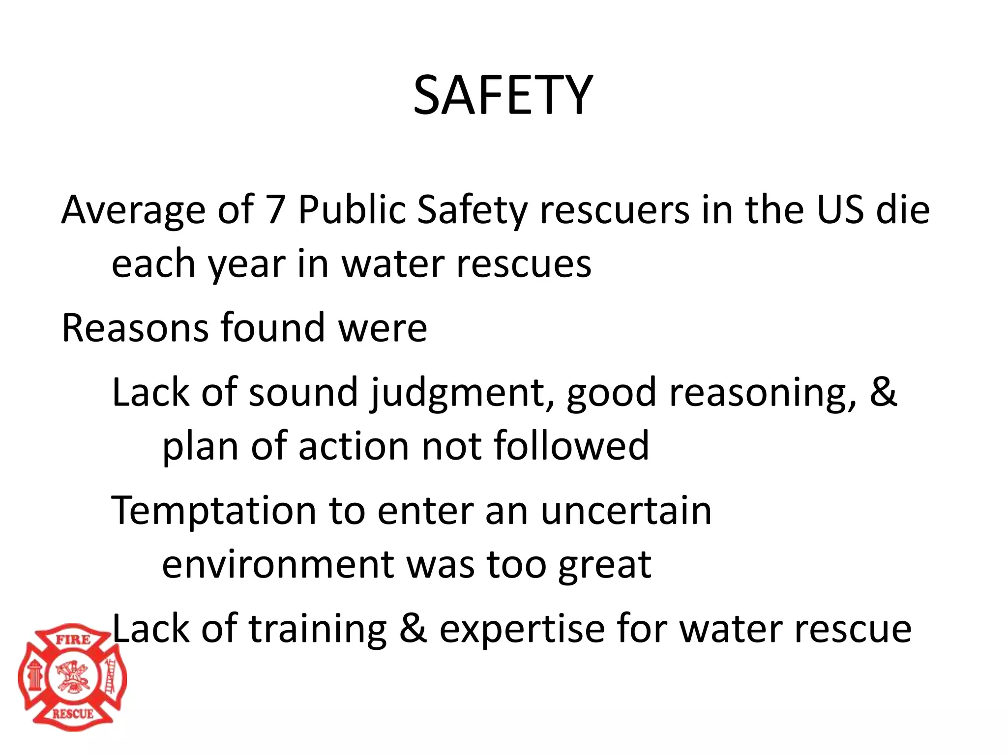 WATER RESCUE AWARENESS NFPA COMPLIANT | PPTX