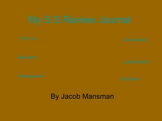 My S.S Review Journal By Jacob Mansman Time Line Revolution Independence  Consumption Judicial Branch Supervisor 