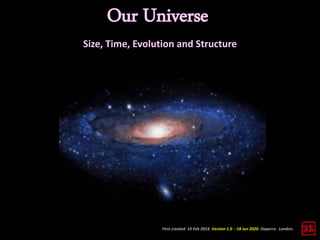 First created 14 Feb 2019. Version 1.0 - 18 Jun 2020. Daperro. London.
Our Universe
Size, Time, Evolution and Structure
 