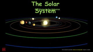 The Solar
System
First created 21 July 2021. Version 1.0 26 Sep 2021. Daperro. London.
Our Home in the Universe
 