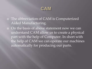 S01 cad-cam | PPTX | Drawing and Sketching | Arts and Crafts
