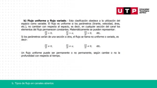 b. Tipos de flujo en canales abiertos
 