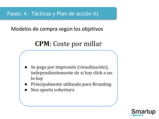 Fases: 4 – Tácticas y Plan de acción (I)
Modelos de compra según los objetivos
 