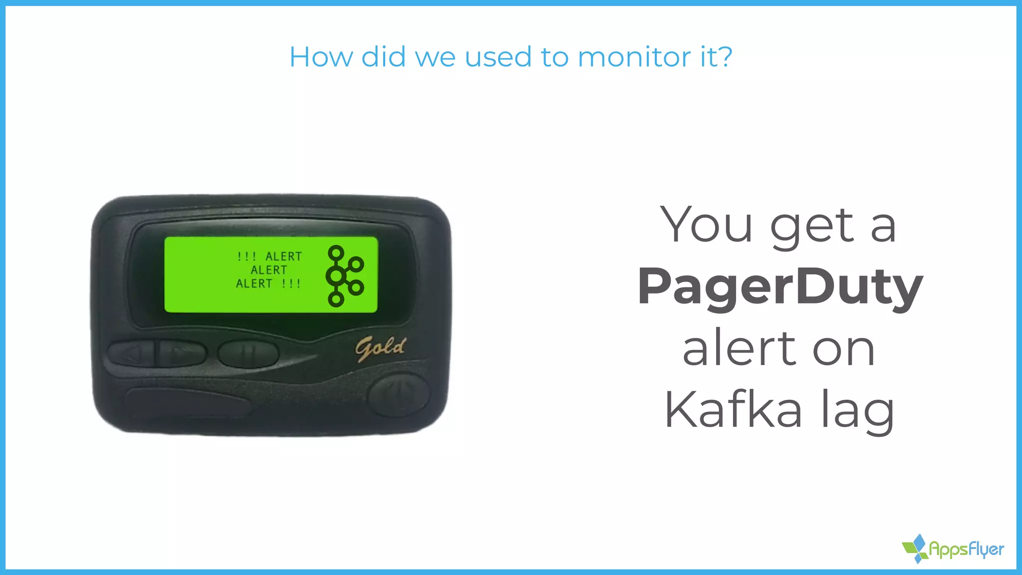 You get a
PagerDuty
alert on
Kafka lag
How did we used to monitor it?
 