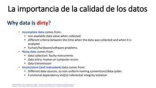 Calidad de datos. Preparación y limpieza de los datos | PDF
